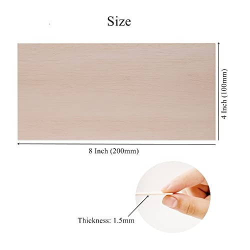 iUoczi 12 Pack Balsa Wood Sheets 1/16 x 4 x 8 Inch Natural Wood Color Unfinished Wood for Crafts Make Models of House Airplane Ship Boat DIY Wooden iUoczi