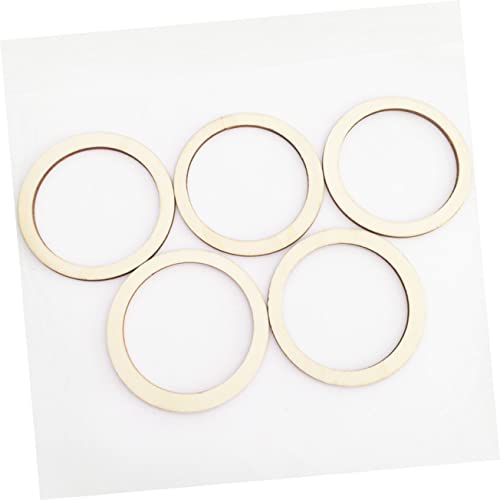 SEWACC 50pcs Natural Wood Frame Wood Decor Rustic Decor Bamboo Hoops for Crafts Flat Wreath Form Wooden Circles DIY Craft Decor Ring Dreamcatcher SEWACC