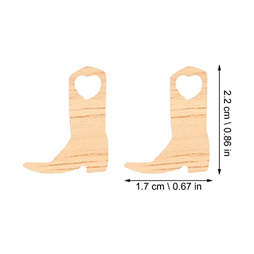 VOSAREA Unfinished Wood Shape 50pcs Wood Crafts Slice Rustic Wedding Decoration Tiny Hat Boots Decoration Boot Decorations Boot Figurine Horse Kids VOSAREA