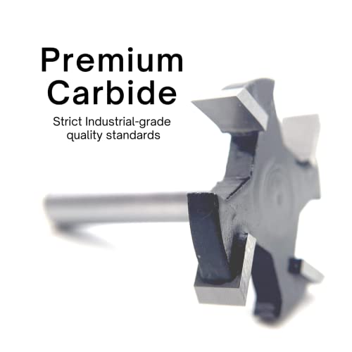 ROUTYBITS - 1-1/4 Diameter - Spoilboard Surfacing Router Bit - 1/4 in Dia Shank, 1/4 Inch Cut Length, Carbide Flattening CNC Router Bits RoutyBits