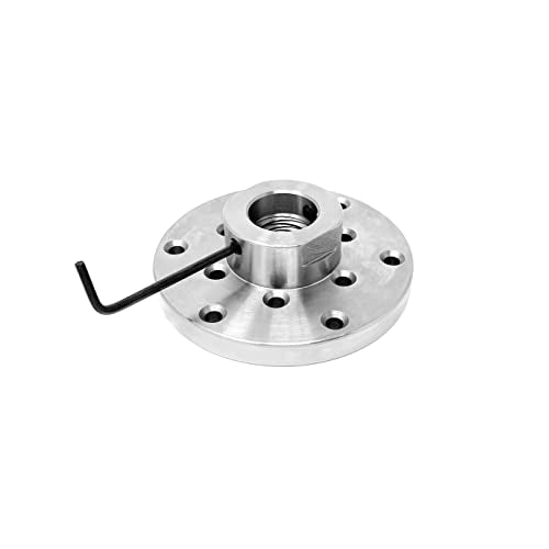 RGWOOD 4" Steel Wood Lathe Face Plate, 1" x 8tpi RH/LH Double Threaded (inboard, ouboard turning), with locking set screws RGWOOD