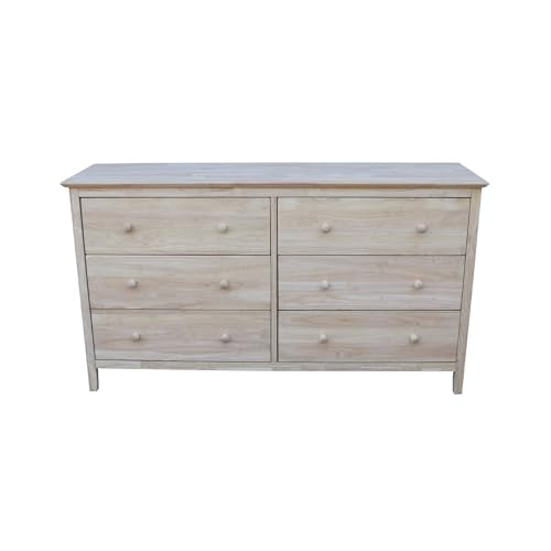 International Concepts Dresser with 6 Drawers, Unfinished IC International Concepts