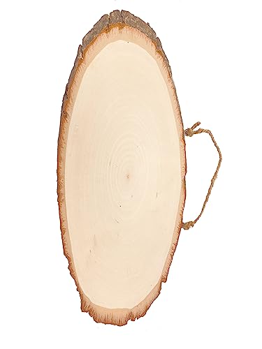 16 Inch 6 Pack Large Oval Basswood Signs Wood Slice for DIY Painting Crafts Cregugua