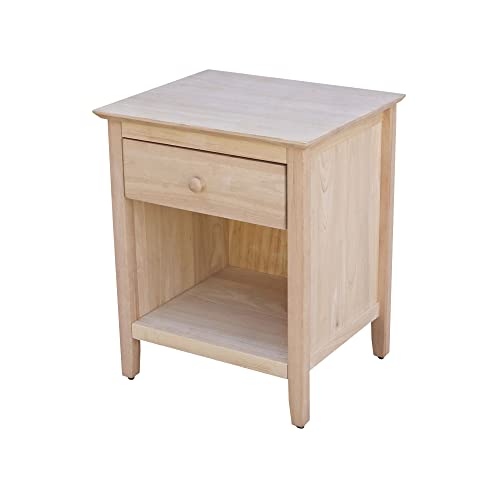 IC International Concepts Solid Wood Unfinished Nightstand IC International Concepts