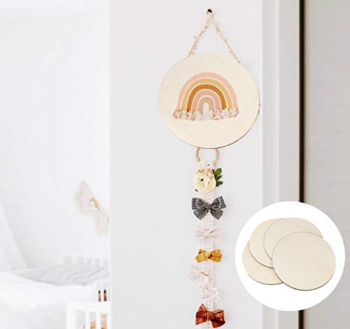 ilauke 14 Inch Wood Circles for Crafts, 4Pcs Blank Wooden Rounds Discs, 1/4 Inch Thick Wood Rounds for Crafts, Door Hangers, Wood Signs, Painting, ilauke