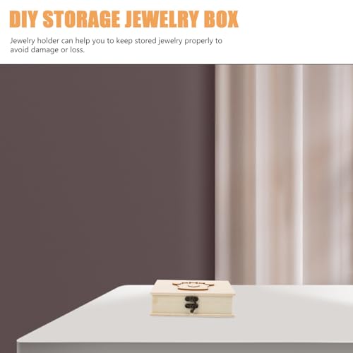COHEALI Unfinished Unpainted Wooden Box with Hinged Lid for Crafts DIY Storage Jewelry Plain Pine Box COHEALI