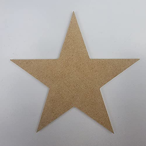 9" Star, Unfinished MDF Art Shape by Wooden Craft Cutouts Wooden Craft Cutouts