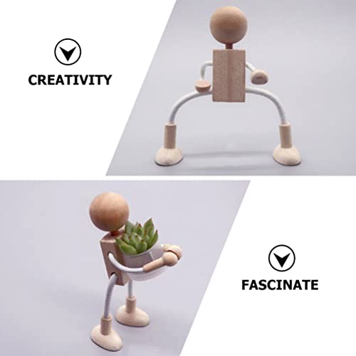 SEWACC Peg Dolls 6pcs Unfinished Kids Wood Dolls Craft Wood Cartoon Figures DIY Wood Toys Painting Toys Doll House Furniture Wood SEWACC