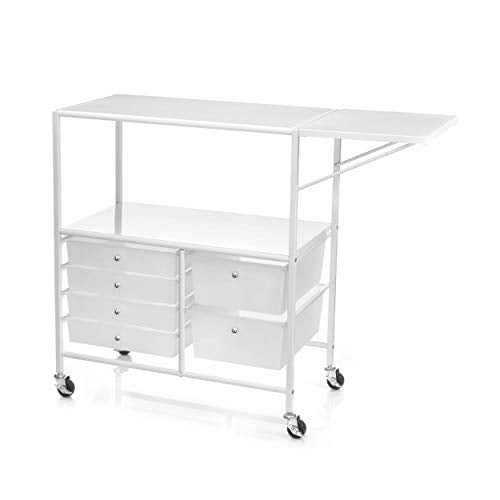 Essex Drawers & Rolling Storage Cart with Tray by Recollections, White Recollections