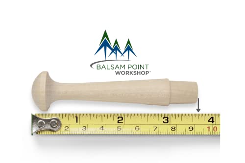 3-1/2 Inch Shaker Pegs with 5/8 Inch Tenon - 10-Pack - Unfinished Hardwood Birch Wooden Hooks, for Coat Wall Racks, Towel Hanging, Cups or Mugs - Use Balsam Point Workshop