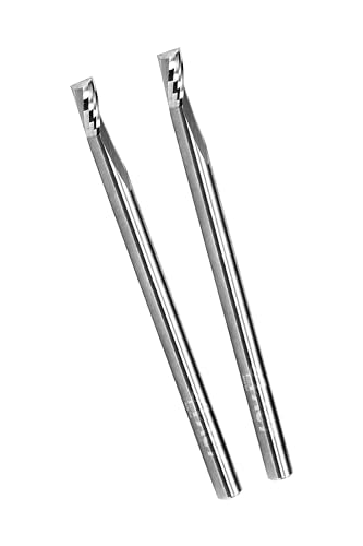 ACCUCUT I1AES 1/8” O Flute Carbide End Mill, Single Flute CNC Router Milling Bit Set for Aluminum, Wood, Copper, Alloys, Non-Ferrous, Plastic and A ACT ACCU-CUT