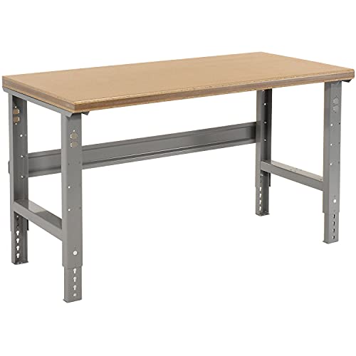 Global Industrial Adjustable Height Shop Top Safety Edge Work Bench, 72" W X 36" D, Gray Global Industrial