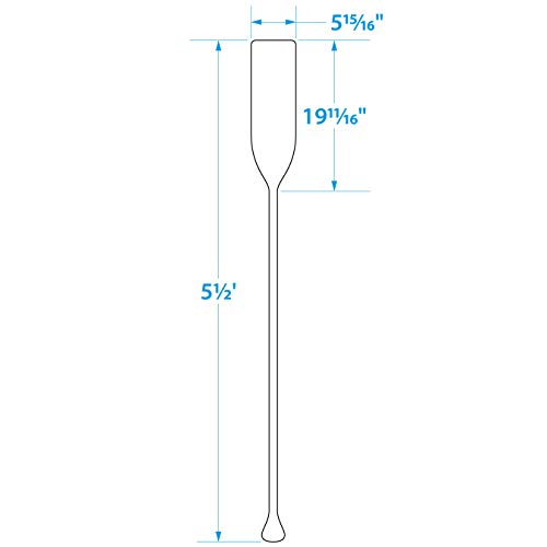 Seachoice 5.5 Ft. Wood Paddle, New Zealand Pine Construction, 19-11/16 in. X 5-7/8 in. Blade, Wide Top Hand Grip, Clear Finish, Tan SEACHOICE
