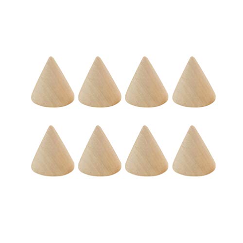 10pcs Unpainted Wooden Cones Ring Holder Jewelry Display Stand DIY Craft EXCEART