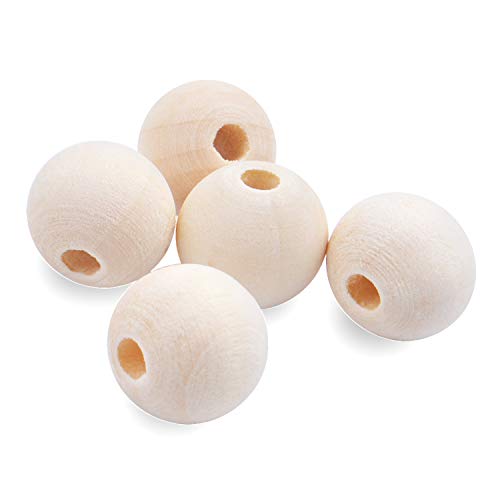 200pcs 16mm Wood Beads Natural Unfinished Round Ball Wooden Loose Beads Wood Spacer Beads for DIY Crafts Jewelry Making Handmade Decoration Jdesun