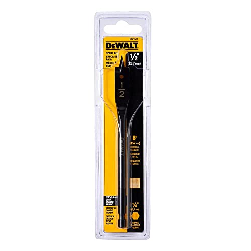 DEWALT Drill Bit, Spade, 1/2 Inch x 6 Inch (DW1574) DEWALT