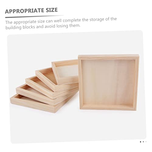 SWOOMEY 4pcs Puzzle Sundries Holder Blocks Tray Unfinished Wood Tray Unfinished Wood Serving Blocks Storage Trays Serving Storage Tray Wood Serving SWOOMEY