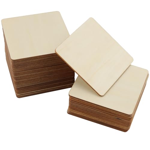 HOIGON 30 PCS Square Unfinished Wood Pieces, 6 x 6 Inch Blank Basswood Wooden Sheets Wooden Cutout for Crafts, DIY, Painting HOIGON