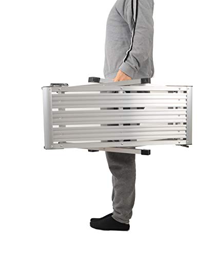 LEADALLWAY Work Platform 30"x12"Step Ladder Heavy Duty Foldable Aluminum Platform 330 LBS Capacity LEADALLWAY