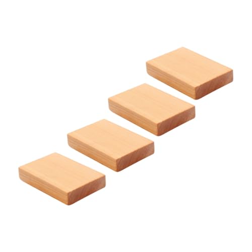 VILLCASE 4pcs Carved Wood Block Toy Natural Crafting Wood Blocks Unfinished Wood Cubes Kid Blocks DIY Wooden Building Blocks Wood Whittling Kit Kid VILLCASE