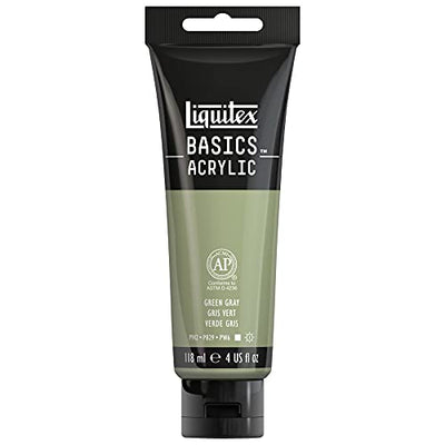 Liquitex BASICS Acrylic Paint, 118ml (4-oz) Tube, Green Gray