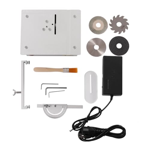 Bachin Mini Hobby Table Saw Handmade Woodworking Bench Saw 1/2" Adjustable Cut Depth, Seven Speed Adjustable Power Supply, Small Hobby Table Saw for BACHIN