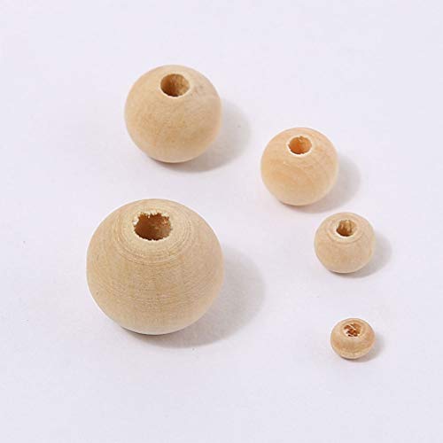 1800pcs Natural Beads Wood Beads for Round Beads Wooden Charm Beads Unfinished Wood Beads Jewelry Accessories Wooden Beading Supplies Color Beads SUPVOX