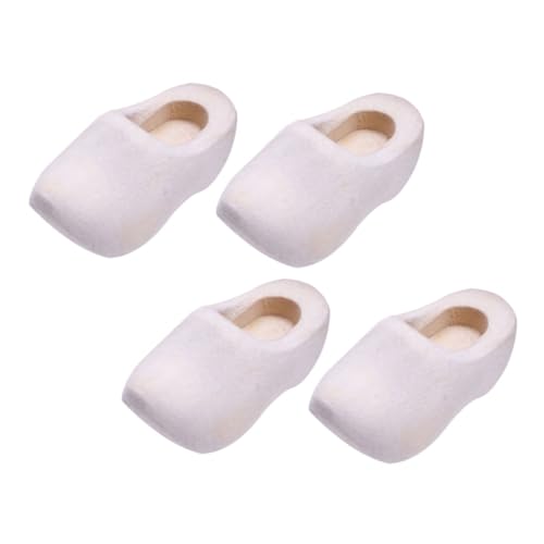 Zerodeko 2 Pairs Clogs Tiny Shoes Unfinished Doll Ornament Mini Unfinished Shoes Make Your Own Statue Dollhouse Sneaker Simple Mini Klompen Dollhouse Zerodeko