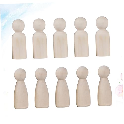 COHEALI 40pcs Blank Wood Puppet Art Craft Wood Peg Wood People Figure Peg Doll Toy Unfinished Wood Dolls Peg Doll Kit Toys for Kids Unfinished DIY COHEALI