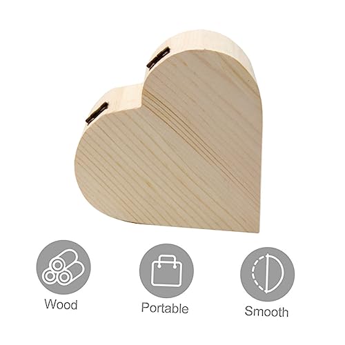 DECHOUS 5pcs Box Wooden Diy Unfinished Wooden Kids Jewelry Organizer Wooden Unfinished Wood Toys Kids Educational Toys Kids Toy Childrens Toys Toy's DECHOUS