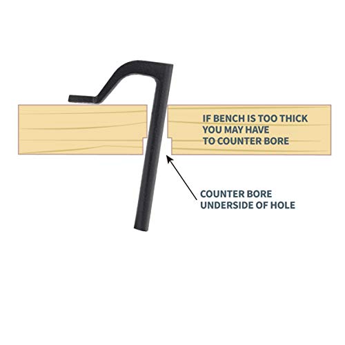 POWERTEC 71528 8 inch Workbench Holdfast Woodworking Bench Dog Hole Clamps, Hold Down Clamps for 3/4" bench dog hole, 2 pack POWERTEC