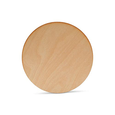 8-inch Wood Circles, 1/8-inch Thick with Rustic Burnt Edges, Pack of 5 Birch Plywood Discs, Wood Rounds, Unfinished Wood Circles for Crafts, by