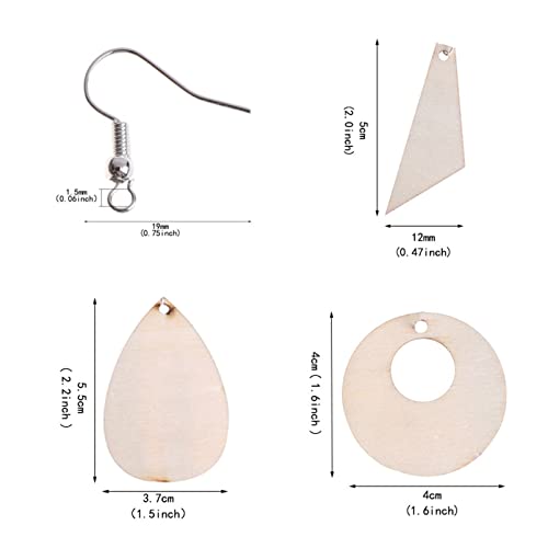 MILISTEN 1 Set Wooden Blank Earrings Wood Stud Earrings Unfinished Wooden Earrings Blanks Wooden Dangle Pendants Material erings Wood Earrings Milisten