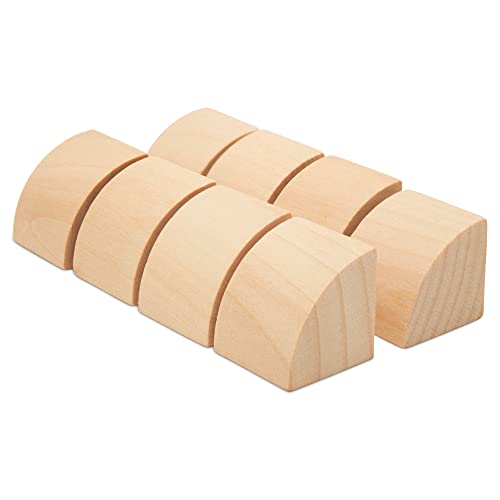 Quarter Circle Wooden Building Blocks Set 1-inch, Pack of 25 Unfinished Wooden Blocks for Crafts & Loose-Parts Play, by Woodpeckers Woodpeckers