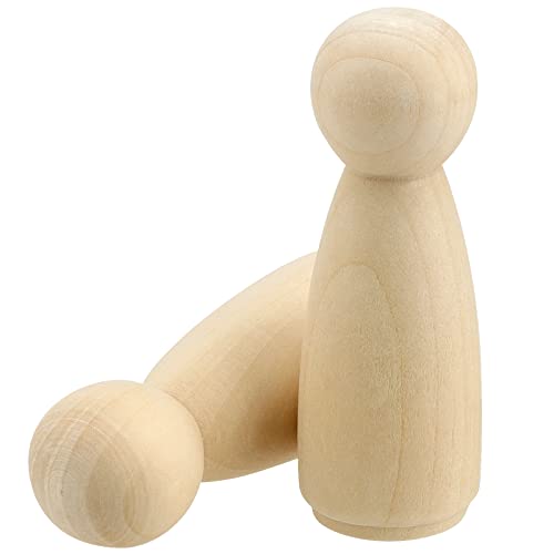 MOUYAT 30 PCS 3.5 Inch Wooden Peg Dolls, Unfinished Angel Girl Wooden Peg People Doll Bodies, Wooden People Figures for Painting, Craft Art Projects MOUYAT