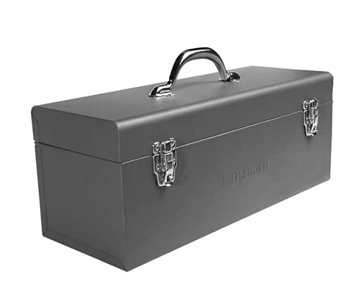 Edward Tools 17" Metal ToolBox - Heavy Duty Portable Tool Box with Organizer Tray and Handle - Solid Metal Locking Latches - Scratch Resistant Finish Edward Tools