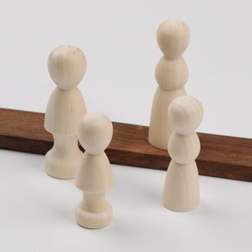 Operitacx 10pcs Unfinished Wood Peg Dolls Little Wooden Peg People Decorative Wood Doll DIY Painting Dolls for Peg People Crafts and Small World Play Operitacx
