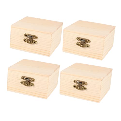 VOSAREA 8 pcs Packaging storage wooden box jewelry storage organizer wooden treasure chest wooden decor woodsy decor rustic wooden case wood ring VOSAREA