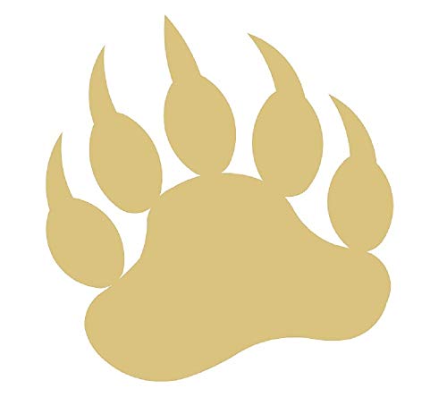Bear Paw Cutout Unfinished Wood Forest Theme Home Decor Door Hanger MDF Shape Canvas Style 1 Diverse Woodworking