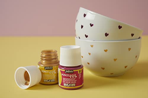 Pebeo Porcelaine 150 Ceramic Paint - Water-Based High-Gloss Color Paints for Porcelain, Premium Art Supplies, Non-Toxic & Heat-Safe, 45 ml Bottle, Pebeo