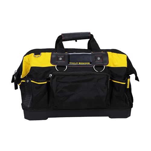 STANLEY FATMAX Technician Tool Bag, Heavy Duty 600 Denier and Leather, Multifunctional Tool Storage Organiser, 18 Inch, 1-93-950 Stanley