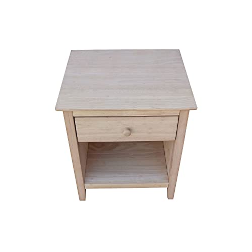 IC International Concepts Solid Wood Unfinished Nightstand IC International Concepts