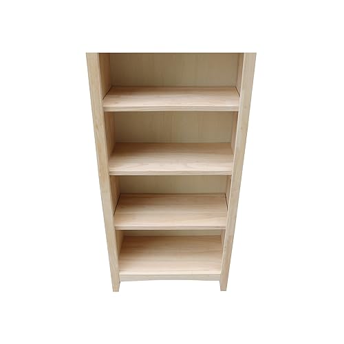 International Concepts 60" H Shaker Solid Wood Bookcase IC International Concepts