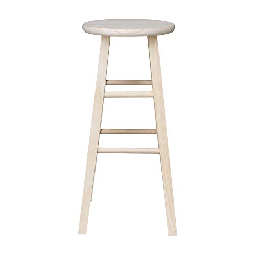 IC International Concepts International Concepts Round Top Stool-29 Seat Height, Unfinished Stool, 29-inch IC International Concepts