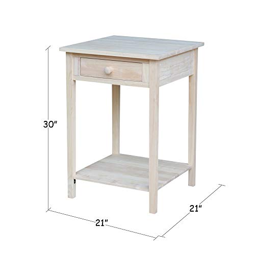International Concepts Hampton Bedside Table Unfinished IC International Concepts
