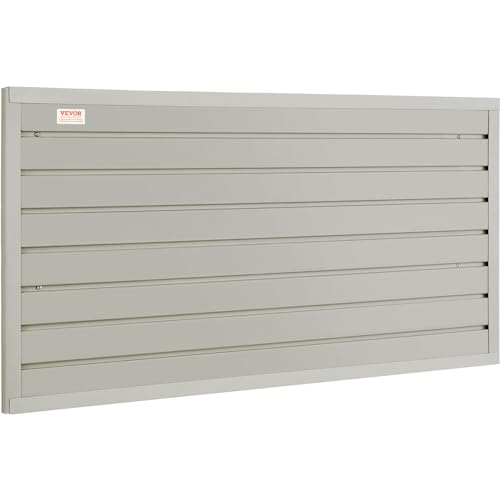 VEVOR Slatwall Panels, 4 ft x 1 ft Gray Garage Wall Panels 12"H x 48"L (Set of 2 Panels), Heavy Duty Garage Wall Organizer Panels Display for Retail VEVOR
