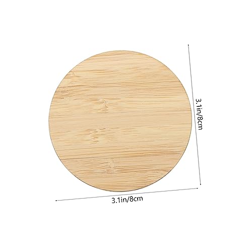 Tofficu 10pcs Round Bamboo Unfinished Circle Graffiti Bamboo Slices Unfinished Bamboo Slices Painting Materials Unfinished Round Chips DIY Graffiti Tofficu