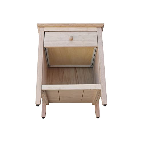IC International Concepts Solid Wood Unfinished Nightstand IC International Concepts