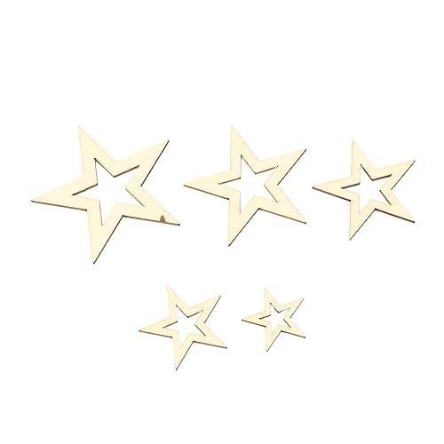205PCS Wooden Crafts to Paint, Assorted Size Christmas Tree Hanging Ornaments Mini Wooden Stars Slices Unfinished Wood DIY Crafts HERCHR