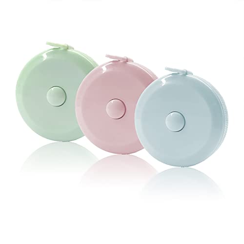 GDMINLO 3 Pack Tape Measure Measuring Tape for Body Fabric Sewing Tailor Cloth Knitting Craft Weight Loss Measurements Retractable 60-inch 1.5 Meter, GDMINLO